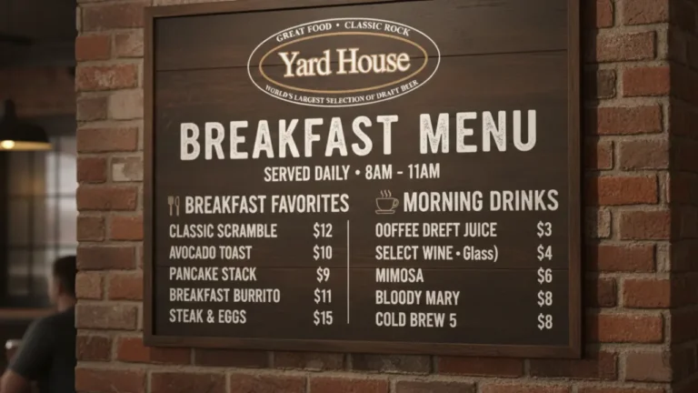 Yard House Breakfast Menu With Prices_