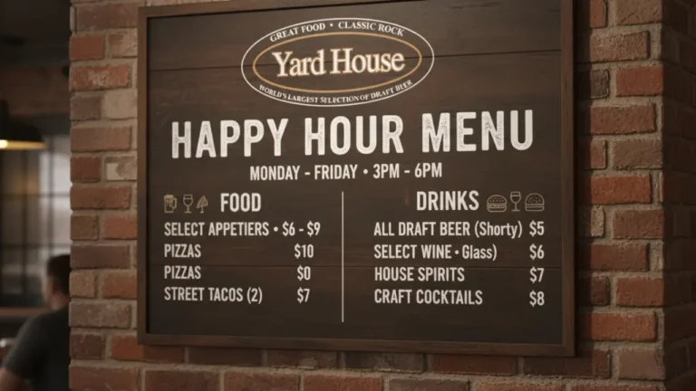 Yard House Happy Hour Menu With Prices_