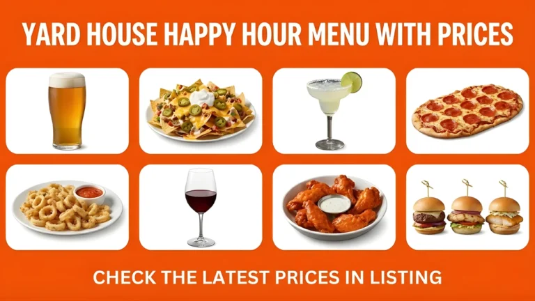 Yard House Happy Hour Menu With Prices