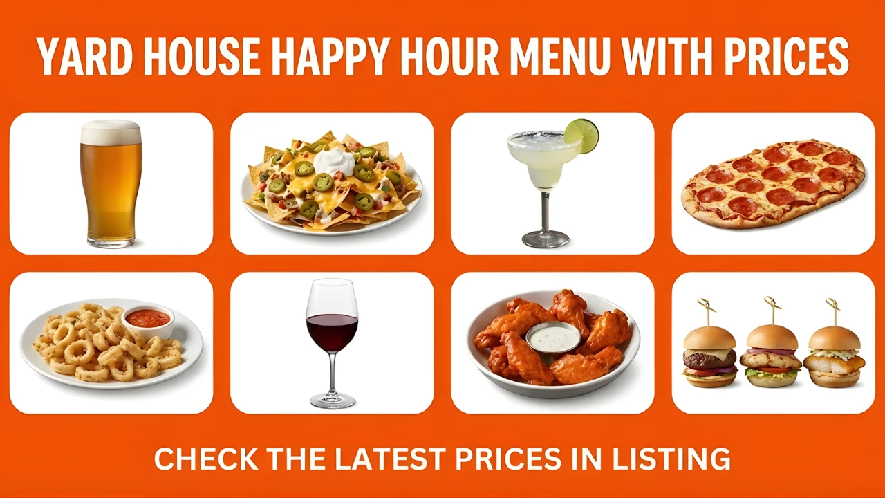Yard House Happy Hour Menu With Prices